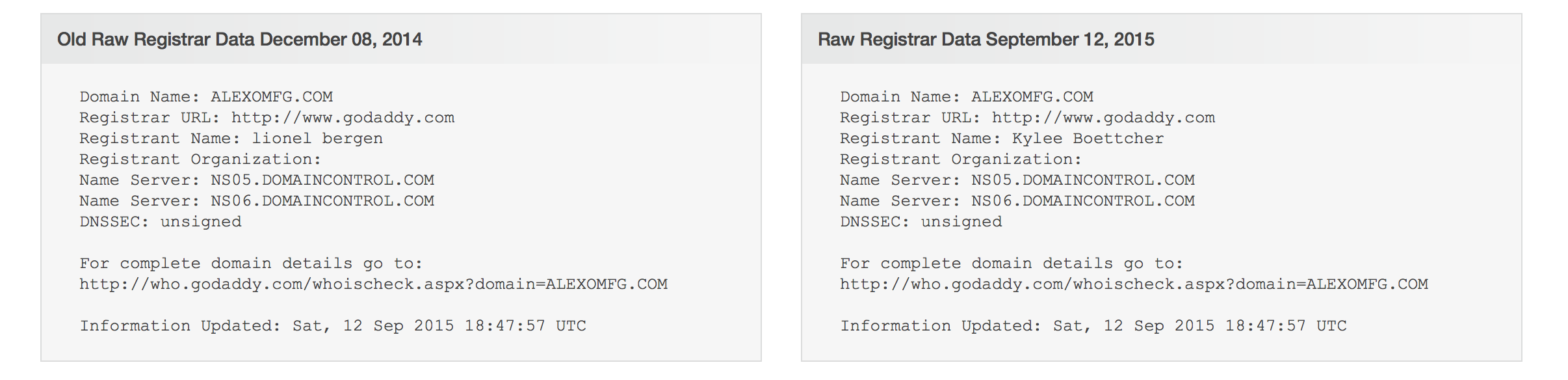 Whois lookup for AlexOMFG.com